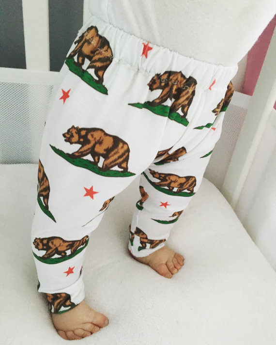 baby leggings california bear flag